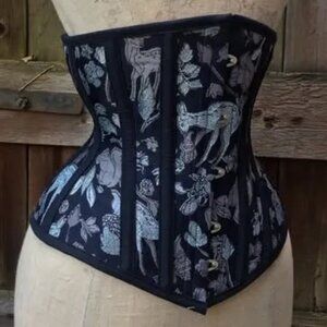 Navy Forest Animals Waspie Corset - 23" Waist
